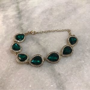 Faux emerald and diamond bracelet $6 add on